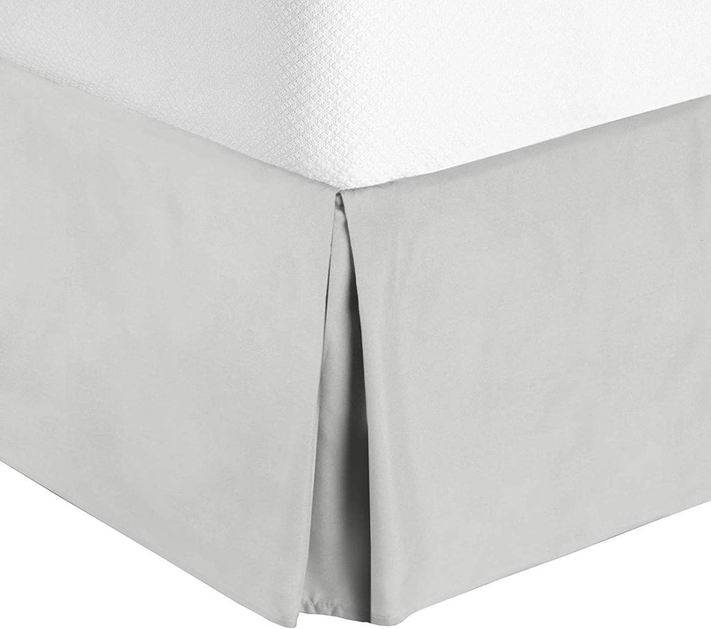 Beddings Split Corner Bed Skirt 18 Inch Drop King Size 100% Natural Cotton Wrinkle and Fade Resistant King Size