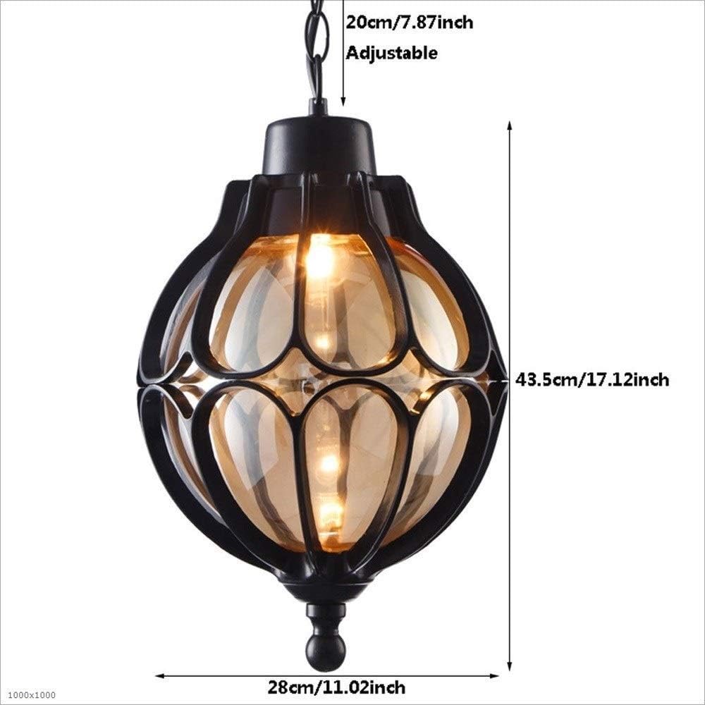 Ceiling Pendant Light , V-intage Aluminium Outdoor Glass Globe Rainproof Exterior Hanging Lamps Mediterranean Ball