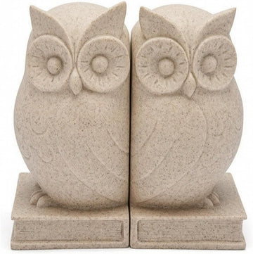 Bookends Sculptural Bookends with Rectangular Base Compact Bookend Holder for Readers, Bookshelf, Desk, Beige
