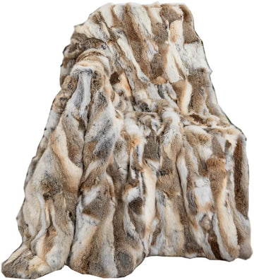Fur Blanket Throw for Couch Tan Rabbit Hide Fur Throw Blanket Fuzzy Fluffy Super Soft Furry Plush Decorative Comfy