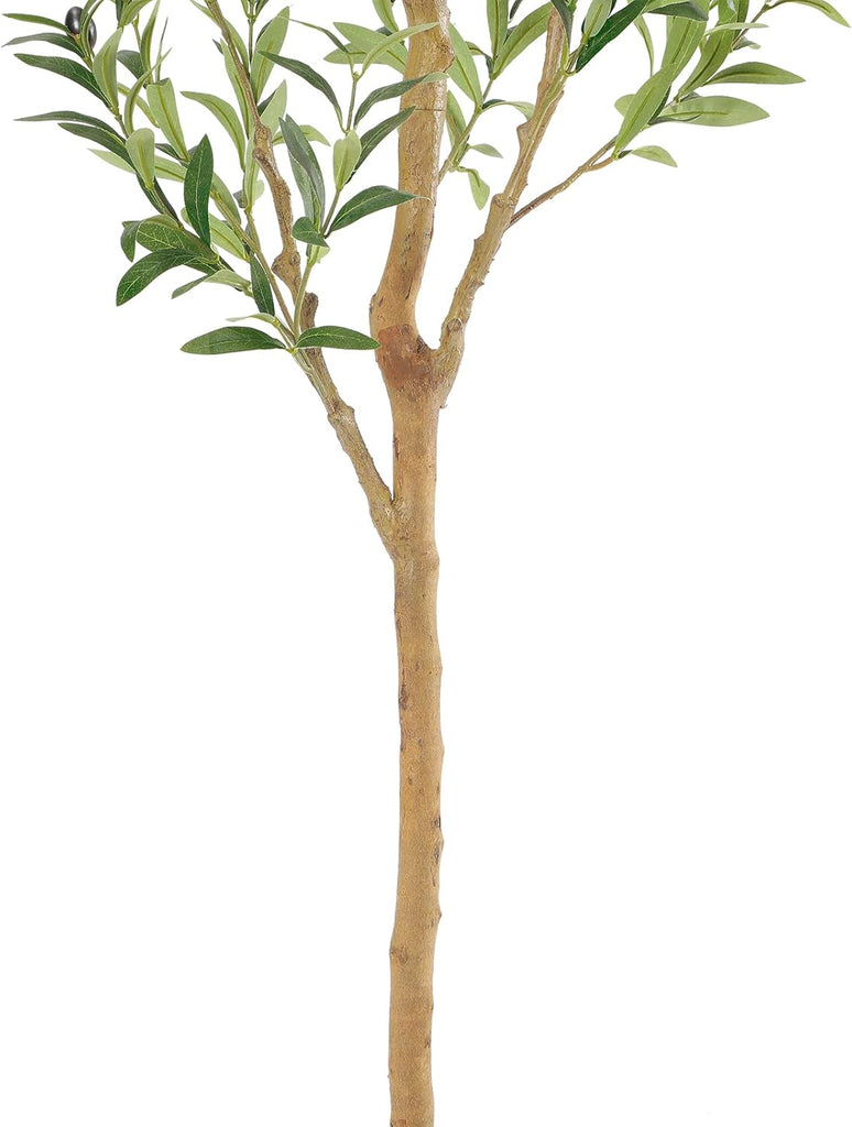 Faux Olive Tree 6ft,Olive Trees Artificial Indoor with Natural Wood Trunk and Realistic Leaves and Fruits. 6