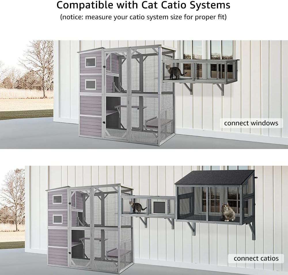 Outdoor Cat Tunnel, Extendable Passage Connect Home to Outdoor Cat Catio Enclosure House, 45'' Safe Tunnel Walkway