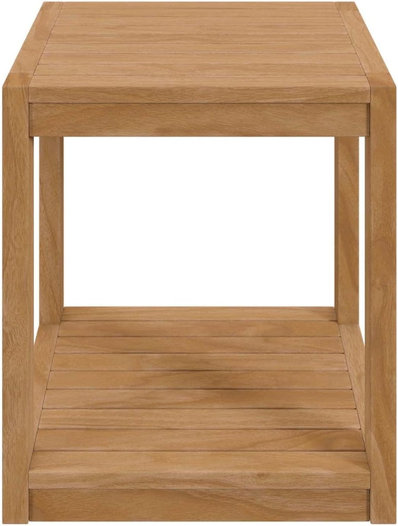 Carlsbad 3-Piece Teak Wood Outdoor Patio Set in Natural/White
