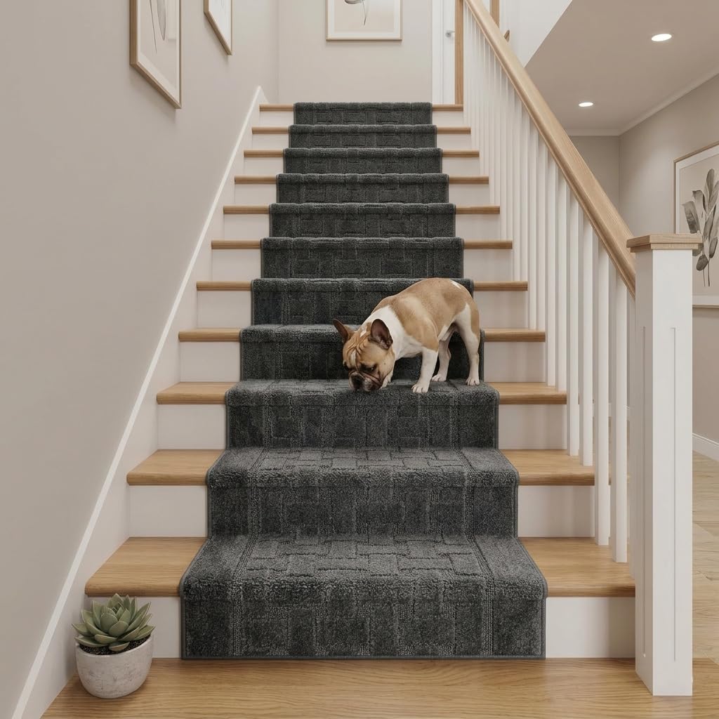 15 Ft Non Slip Washable Carpet Runner Rug with Rubber Backing, Custom Floor Mat Hallway Stairs Bedroom Bathroom