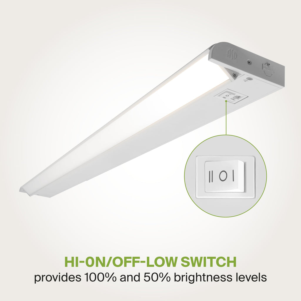White Swivel LED Under Cabinet Light, 32 Inch 16W, Plug in/Hardwired
