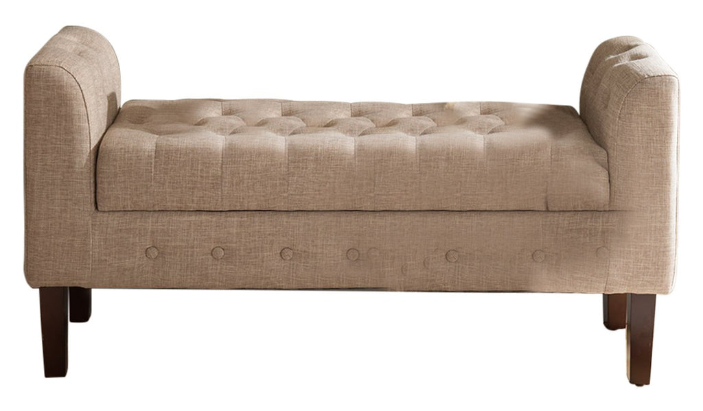 Tufted Design Upholstered Storage Bench Ottoman