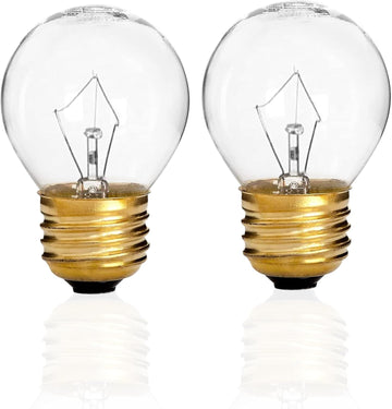 G45 High Temp Oven Light Bulb, 40 Watt 120V 570 °F, 2-Pack