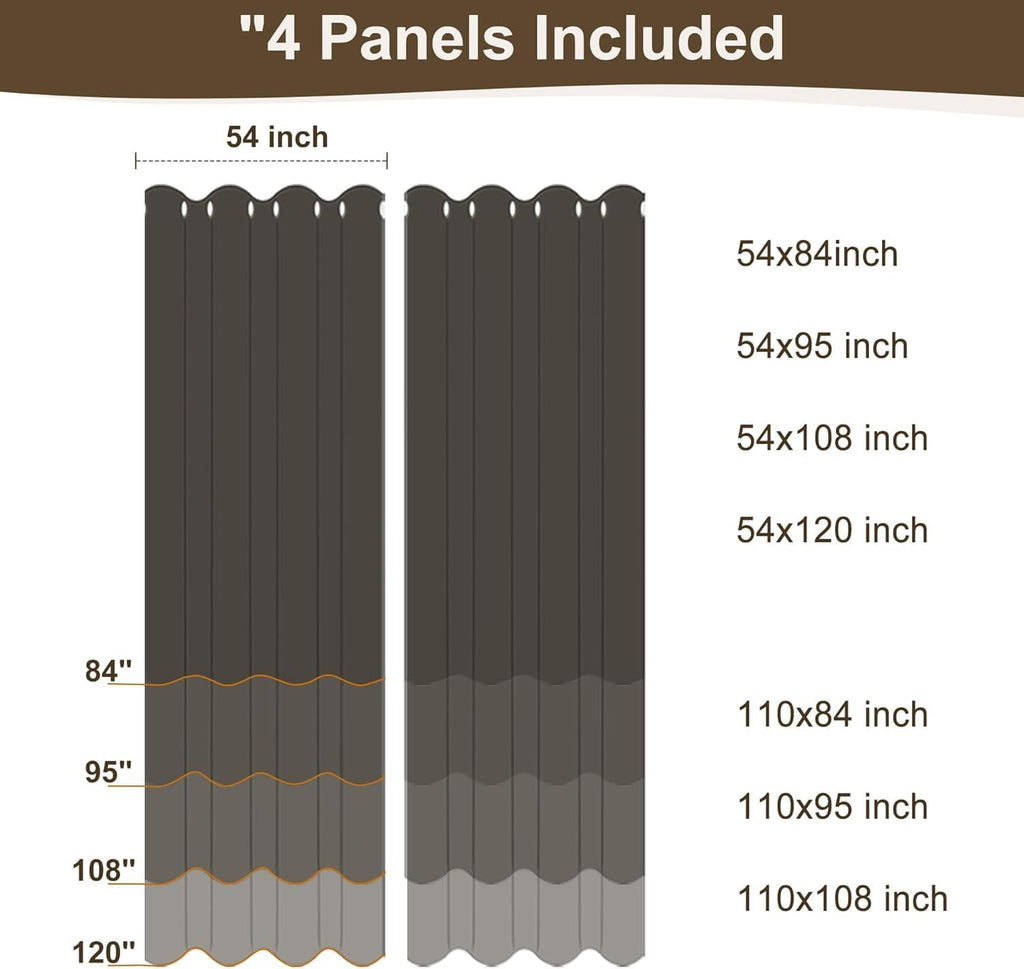 Semi Voile White Sheer Outdoor Curtains 4 Pcs 54x108 In | Light Filtering, Grommet Top Faux Linen Outdoor Dining