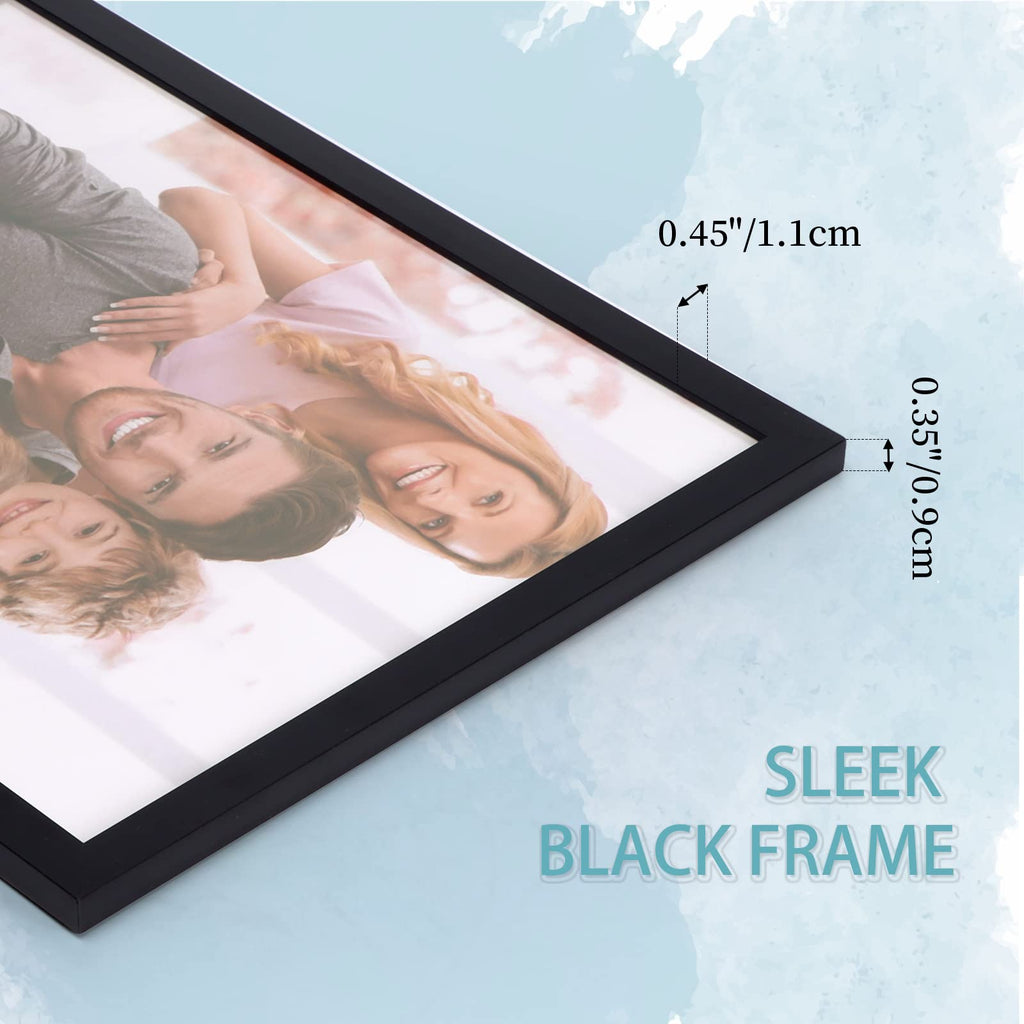 Black 8x10 Picture Frame Set of 18, Multi Photo Frames 8 by 10 Bulk for Wall Hanging or Tabletop Display