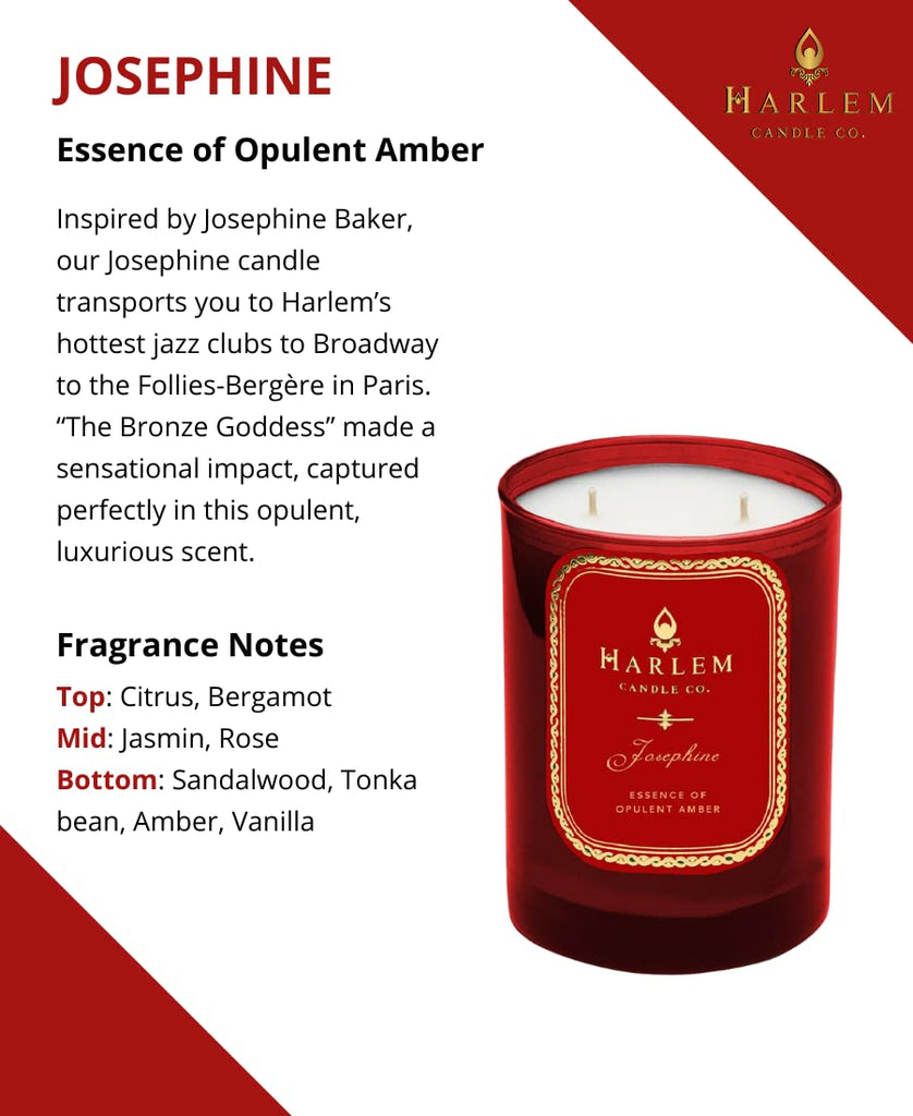 Josephine - Luxury Scented Soy Candle, 11 oz - 80-Hour Burn Time | Rose, Jasmine, Warm Amber, Tonka Bean, and