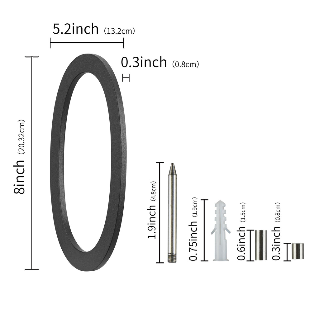 8 Inch Modern house Numbers for Outside Metal, Black large Address Number 0
