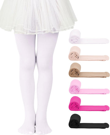 6 Pairs Girls Ballet Dance Tights Footed Stockings
