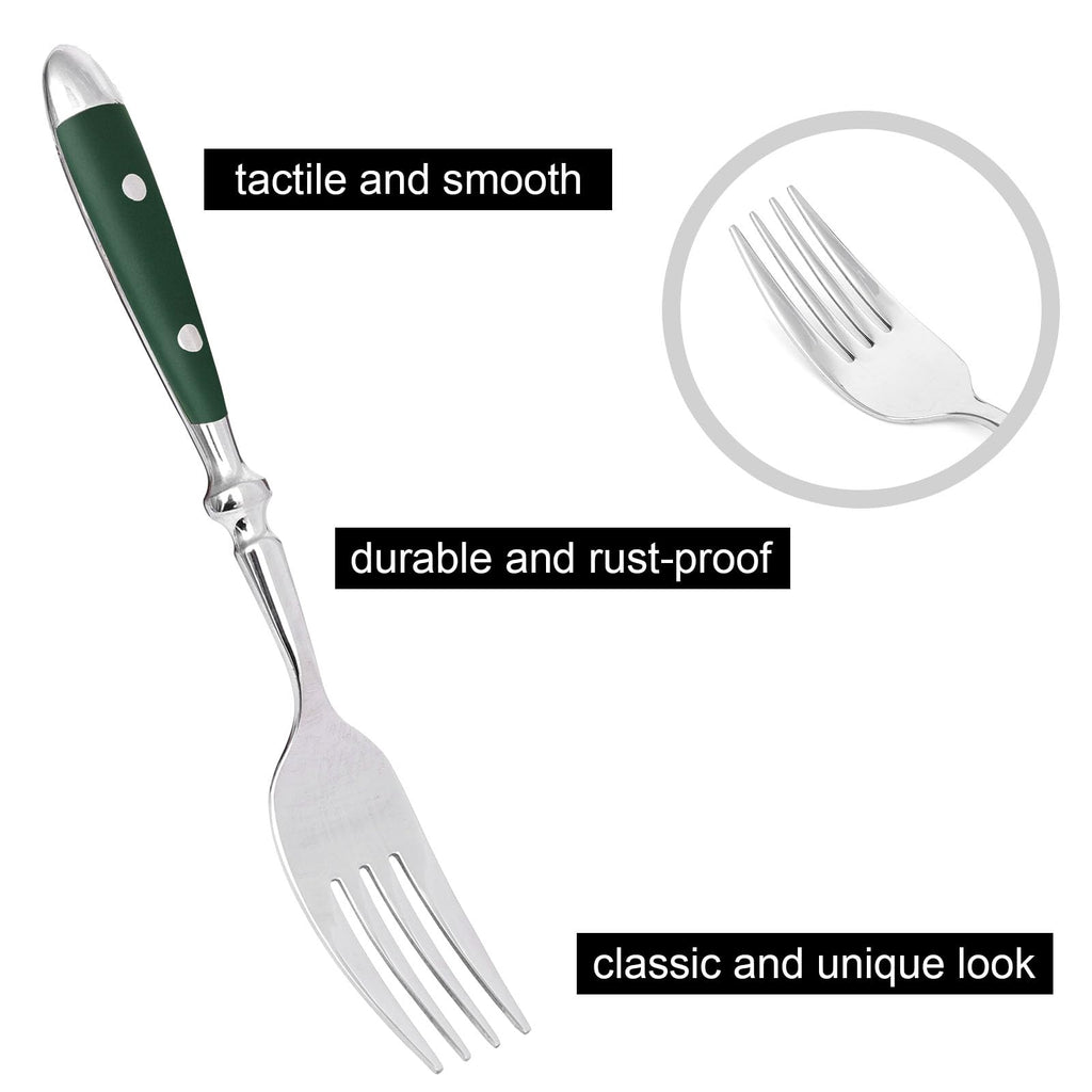 Silverware Set, Vintage Stainless Steel Flatware (Green)