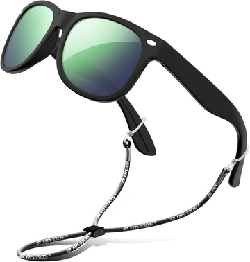 Kids Sunglasses Polarized UV400 TPE with Strap for Boys Girls RBK004