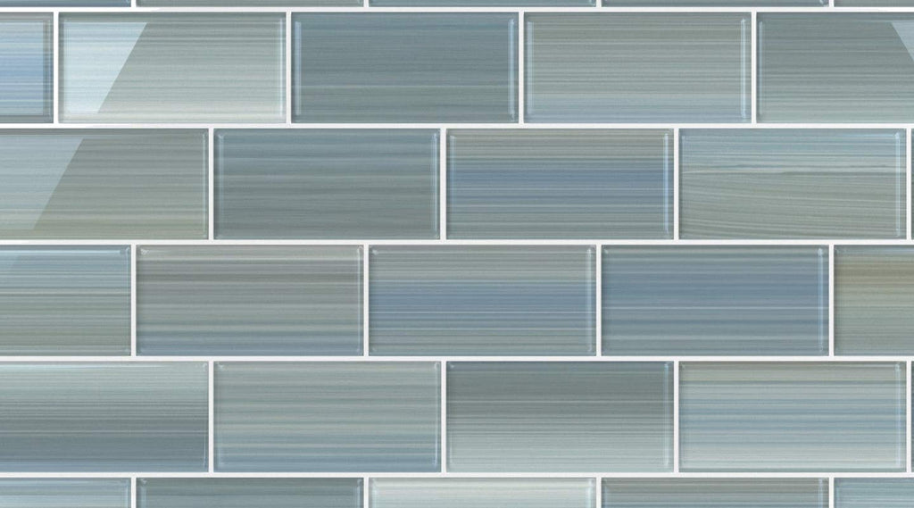 Wintermoss Glass Subway Tile Backsplash or Bathroom, 3x6
