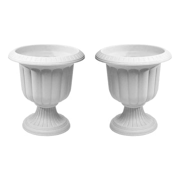 Classic Urn Garden Pot/Planter, Plastic ( Pack of 2) (Stone, 19")2