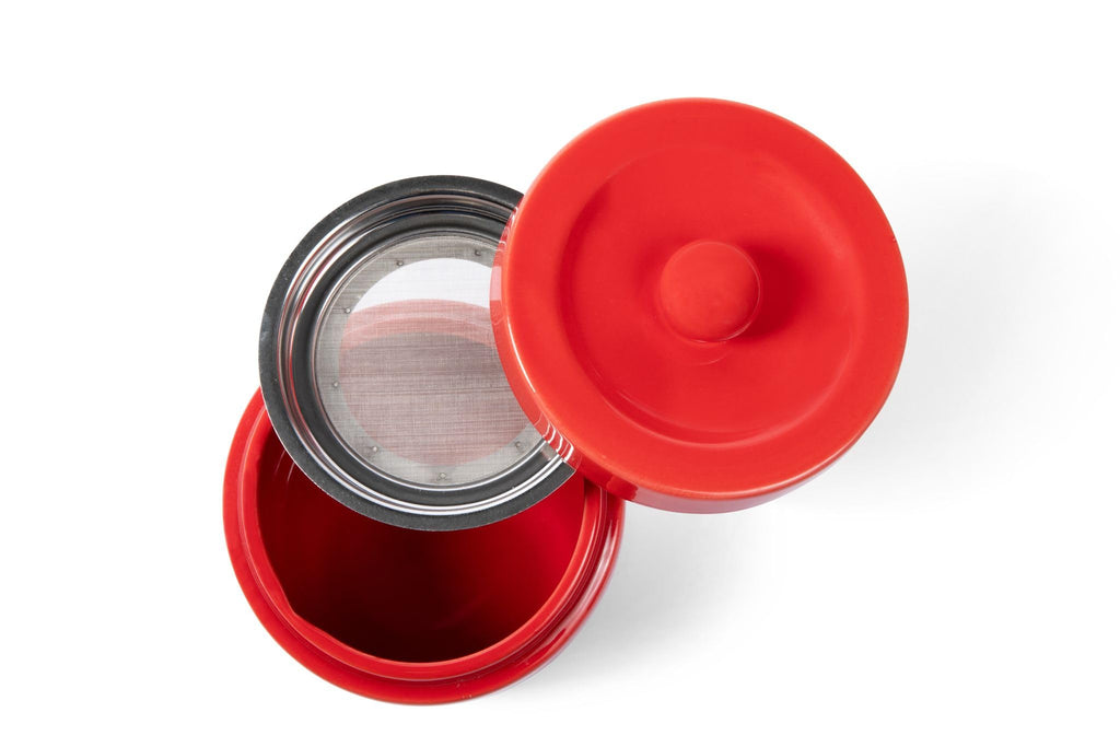 Bacon Grease Saver with Strainer - Ceramic Grease Container 1L Storage Canister | Holds Bacon Fat Drippings | Oil