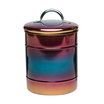 Rainbow Metal Storage Canister | Dry Food Storage Container | Airtight Lid | 38 Ounce Capacity | Modern Home Décor