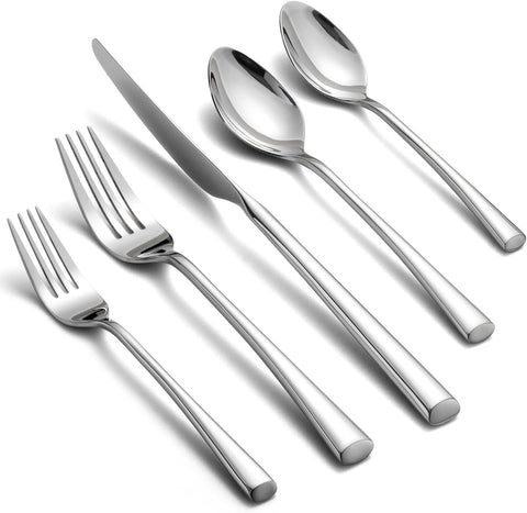 Bailey 20-Piece Forged Silverware Set Stainless Steel Flatware Set,Service for 4,Mirror Polished Cutlery Set