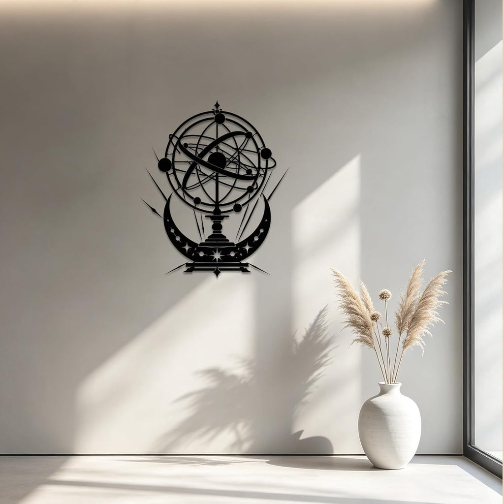Celestial Armillary Sphere Metal Wall Art Metal Signs Metal Outdoor Decor WallArt Decor Vintage Gothic Artwork