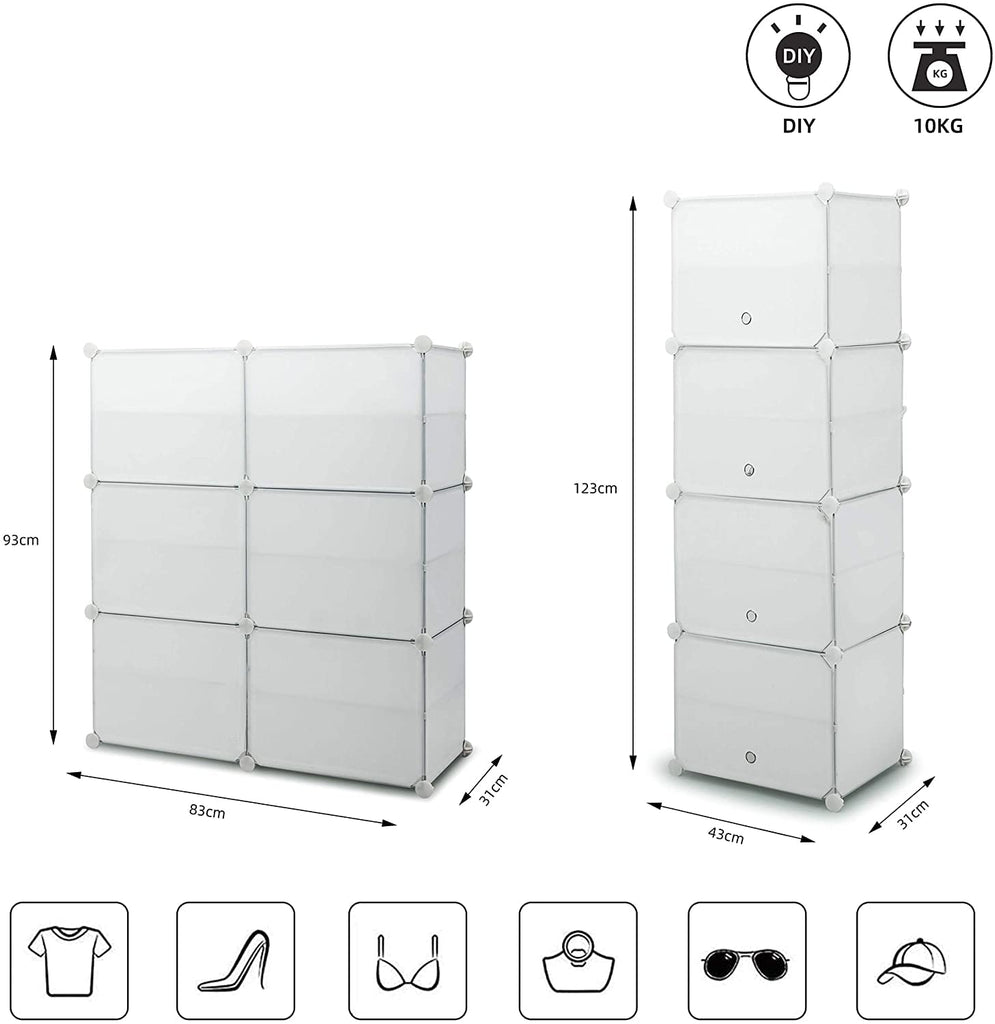 Shoe Storage Cabinet, Shoes Rack, Shoe Storage Ideas, Plastic foldable Shoe Storage Unit with 6 Tier, Modular Shoe