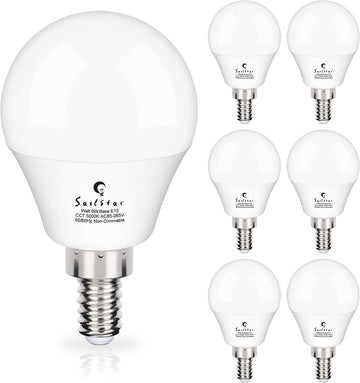 Candelabra LED Light Bulbs 60-Watt Equivalent, Daylight White 5000K, E12 Candelabra Base, 6 Watt A15 LED Bulbs