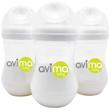 9 oz Anti Colic Baby Bottles w Medium Flow Nipples. 4-7M (Set of 3)