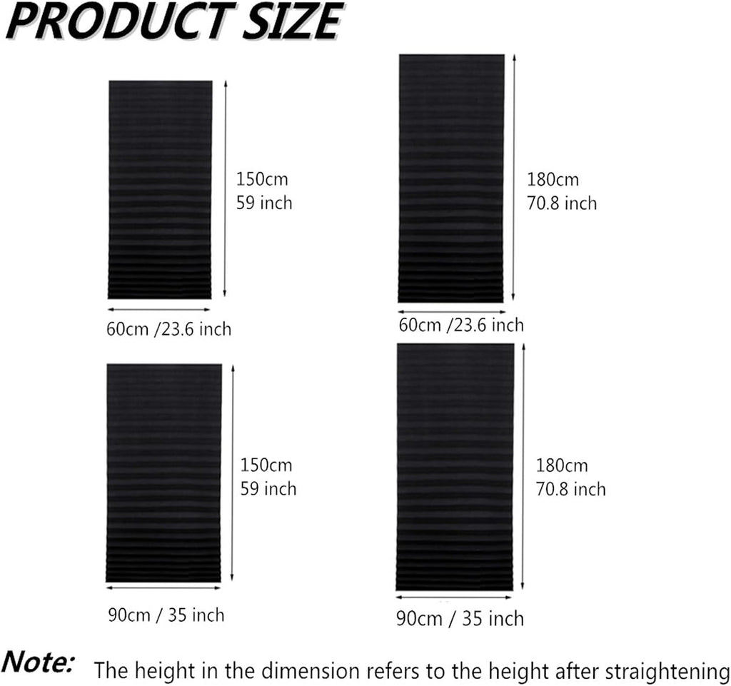 Blackout Blinds for Indoor Windows Cordless No Drill Easy Install Cut Size Pleated Paper Blinds Temporary Shades for