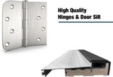 Fiberglass Entry Door Right Hand Inswing, 36 x 80, 4 Lite Frosted Glass 4-9/16 in. Vinyl Frame, Contemporary Style for