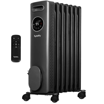 7fins Oil Filled Radiator Heater with Remote &24H ON OFF Timer, 4 Mode Electric Radiant Heater,Child Lock,Overheat &