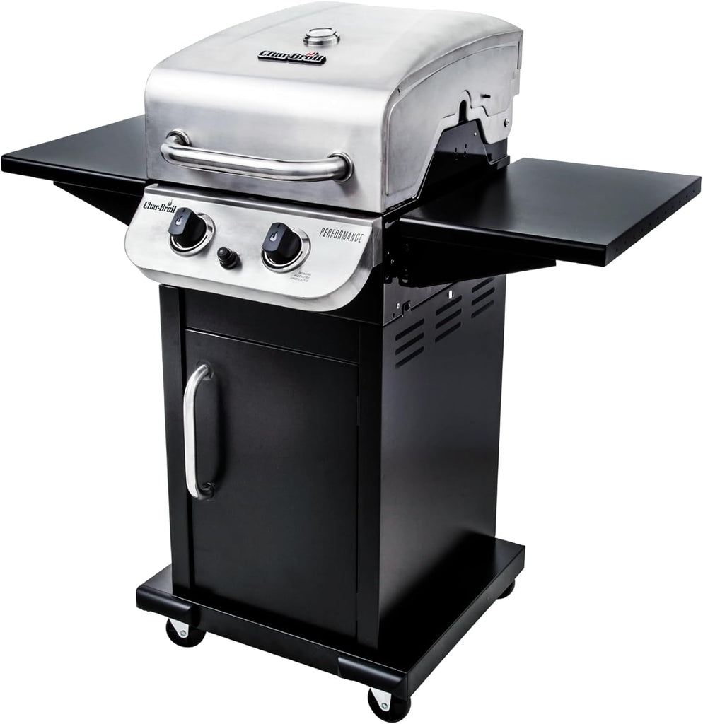 2-Burner Cabinet Propane Gas Grill, Stainless Steel BBQ Grill for Outdoor Patio Cooking
