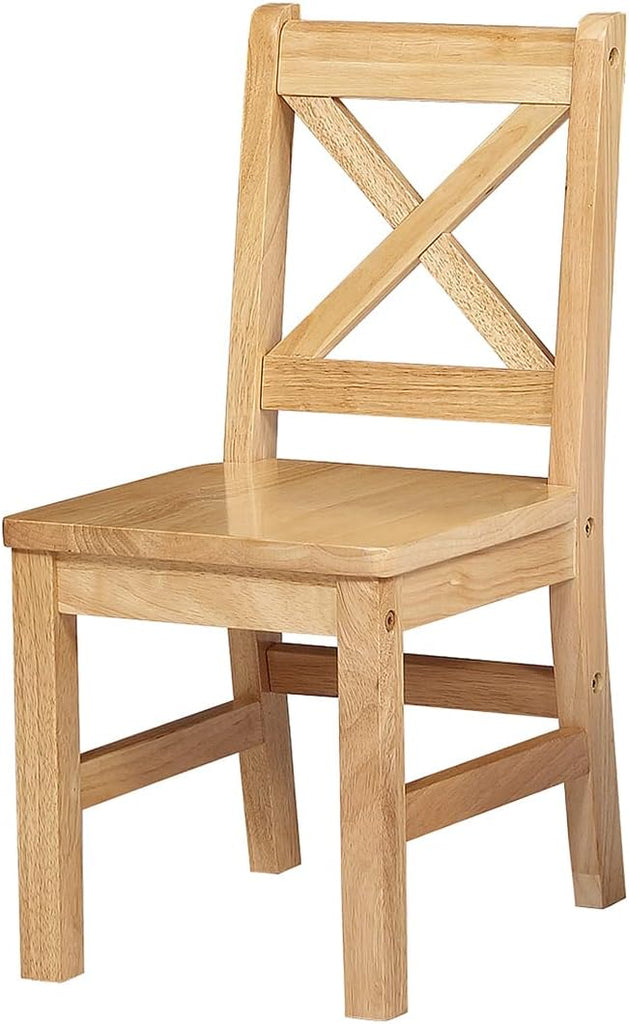Solid Hard Wood Kids Table and Chair Set, Natural, 5 Piece