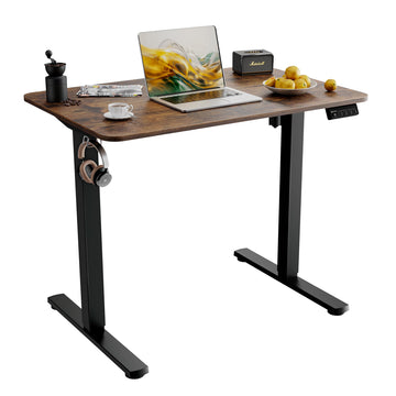 Small Standing Desk, 35"x24" Height Adjustable Sit-Stand Home Office, Brown