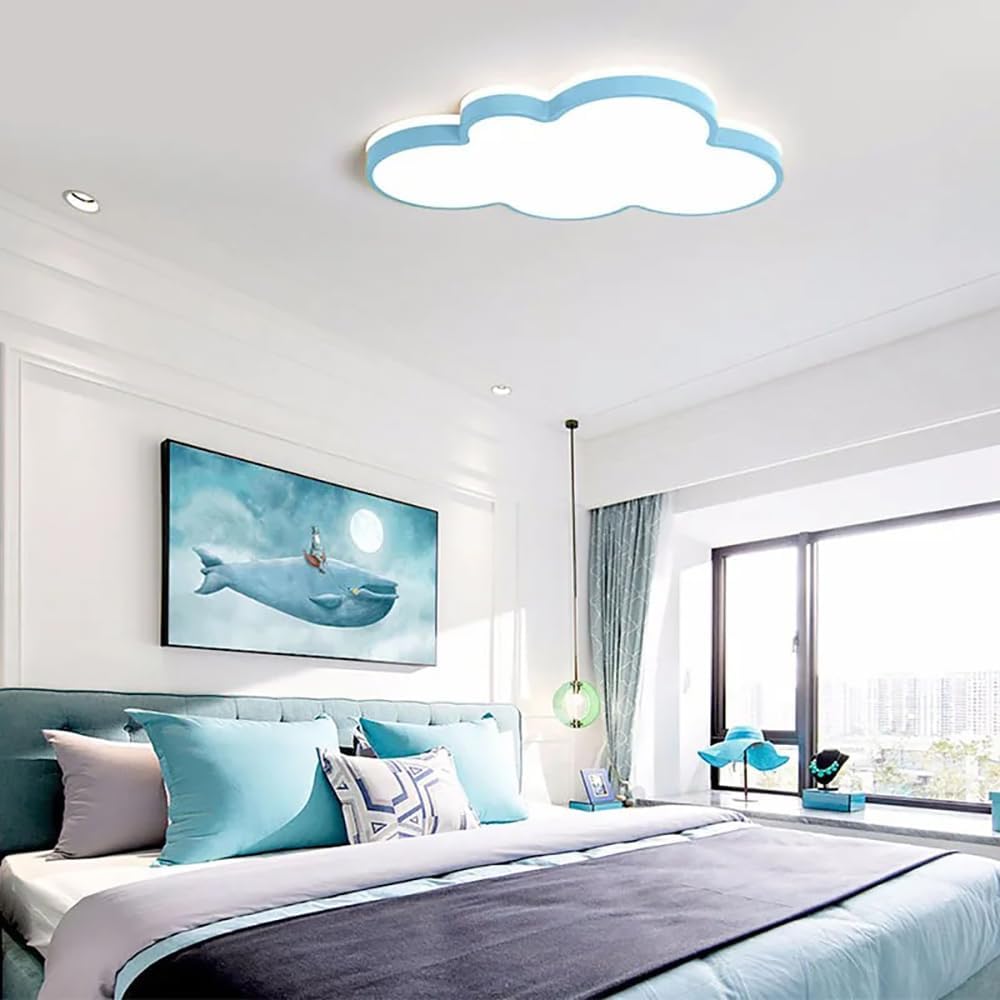 Cloud LED Flush Mount Ceiling Light, 19" Dimmable Nursery Light Fixture