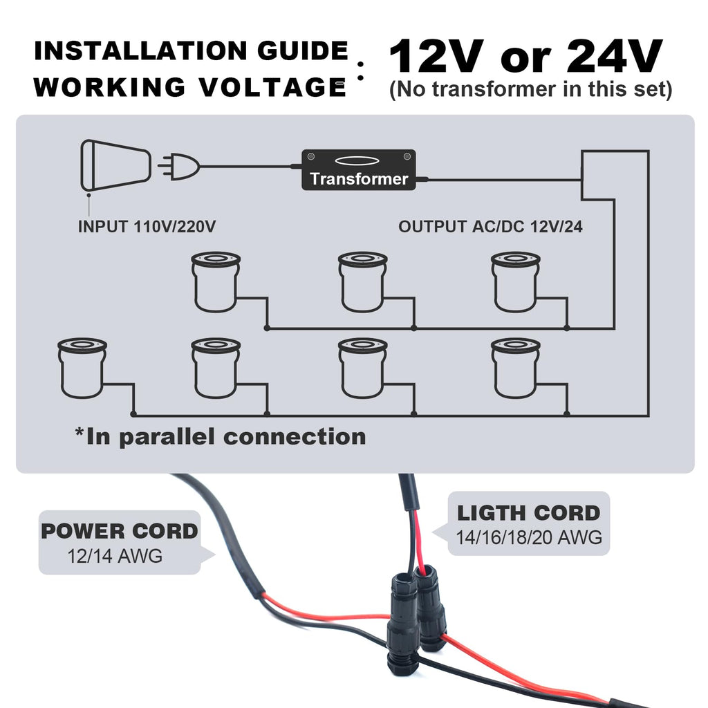 4 Pack 3w 12v Low Voltage In-ground Lights LED Landscape Light Waterproof IP67 Pathway Lights Outdoor spotlights