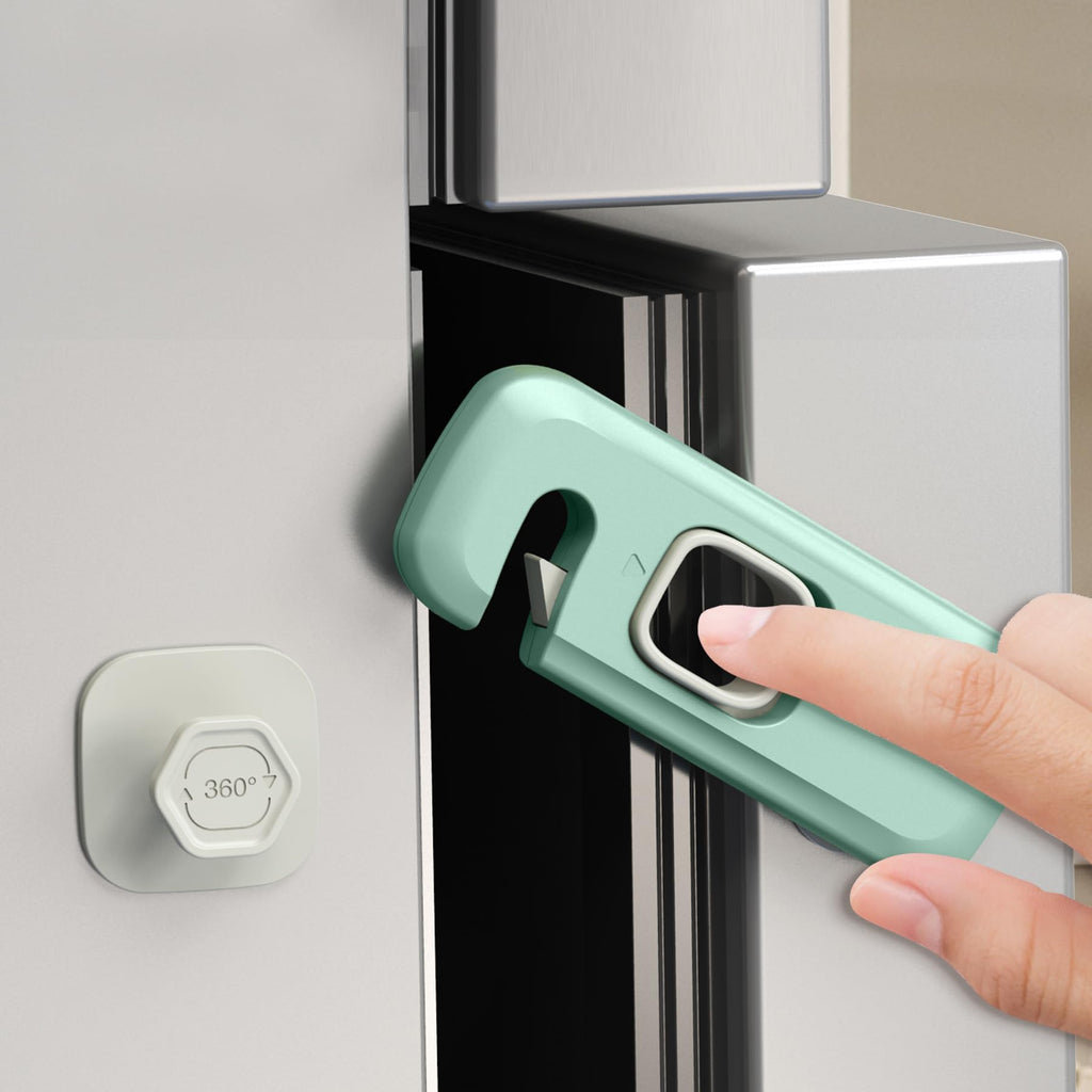 5 Pack Child Proof Refrigerator Lock, Fridge Locks for Kids with Sticky Adhesive Pads, Child Safety Locks for Doors