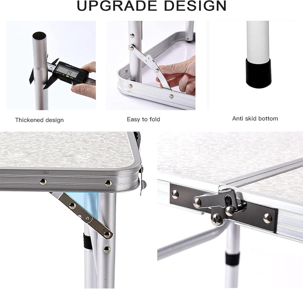 Aluminum Camp Table, 36''L x24''W Folding Table Portable
