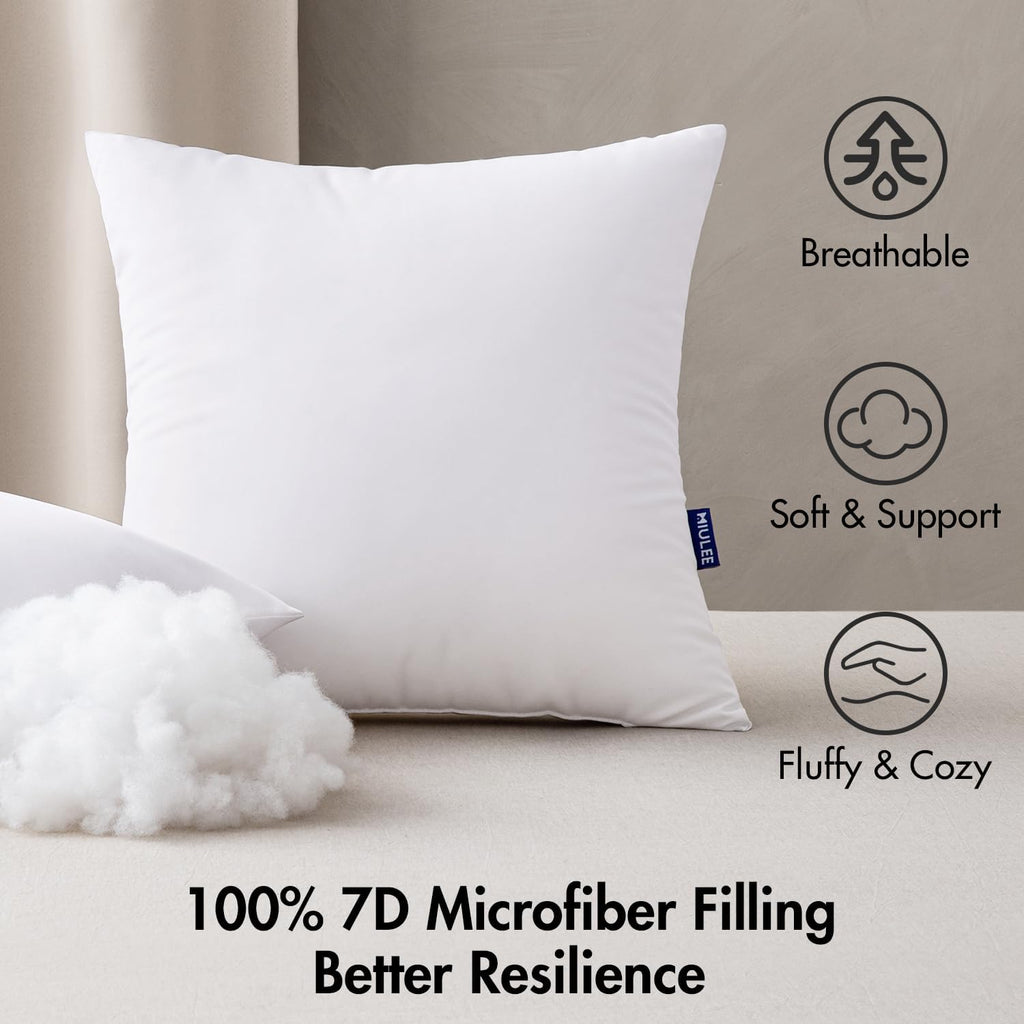 18x18 Outdoor Pillows,Set of 2 Throw Pillows Waterproof,Soft Support Throw Inserts Decorative Water Resistant