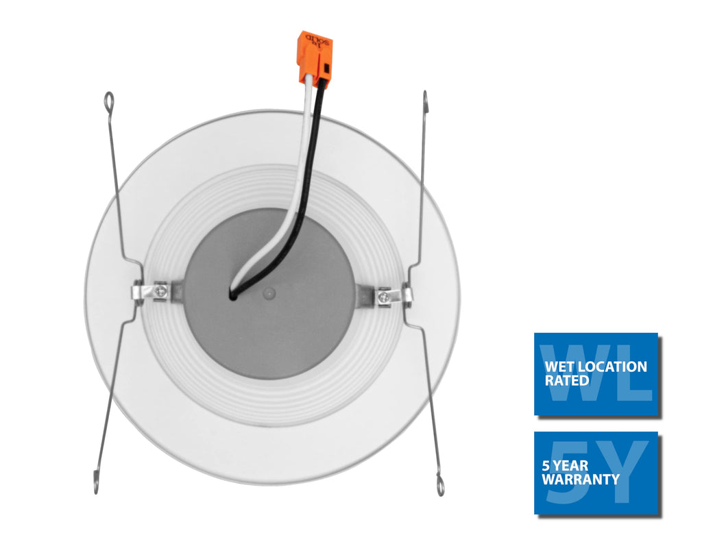 DLR56(v6) 5/6-inch White 900 Lumen 3000K Recessed LED Downlight with Baffle (12 Pack) (DLR566091203KWHBF-12)
