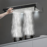 48 Inch Copper Island Mount Range Hood 610 CFM LED Lights Dishwasher-Safe Baffle Filters