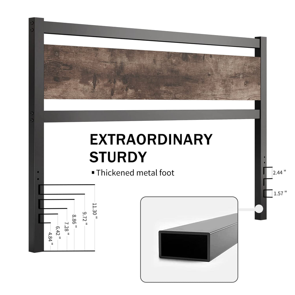 Headboard Only Wooden Headboard with Metal Slats Rustic Headboard
