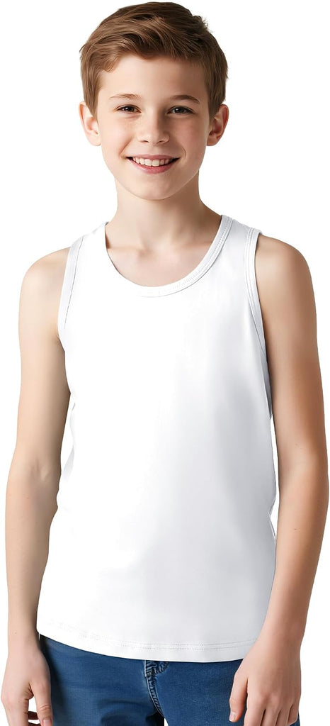 Boys Tank Tops Cotton Undershirts Kids Athletic Sleeveless Shirt