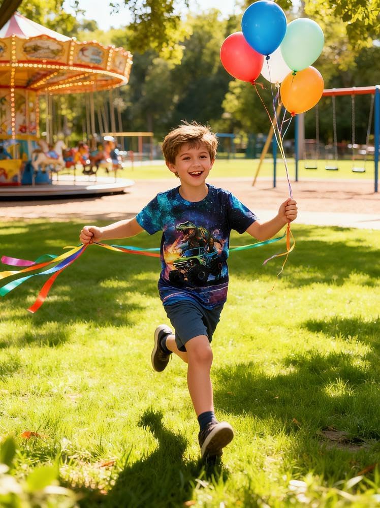 Boys T-Shirts Kids Neon 3D Graphic Tees