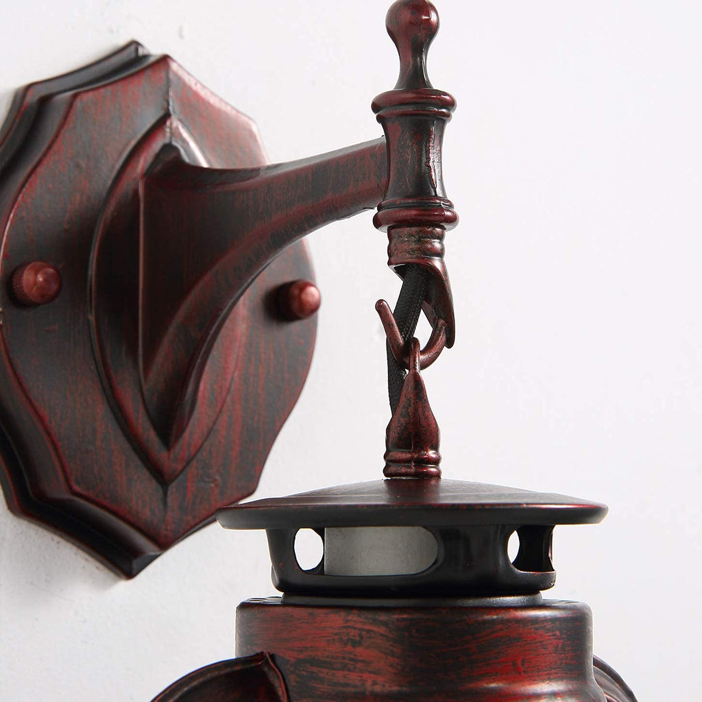 Wall Sconce Lantern Light, Vintage Wall Light Fixture with E26 Base, with Glass Shade, Waterproof Wall Mounted