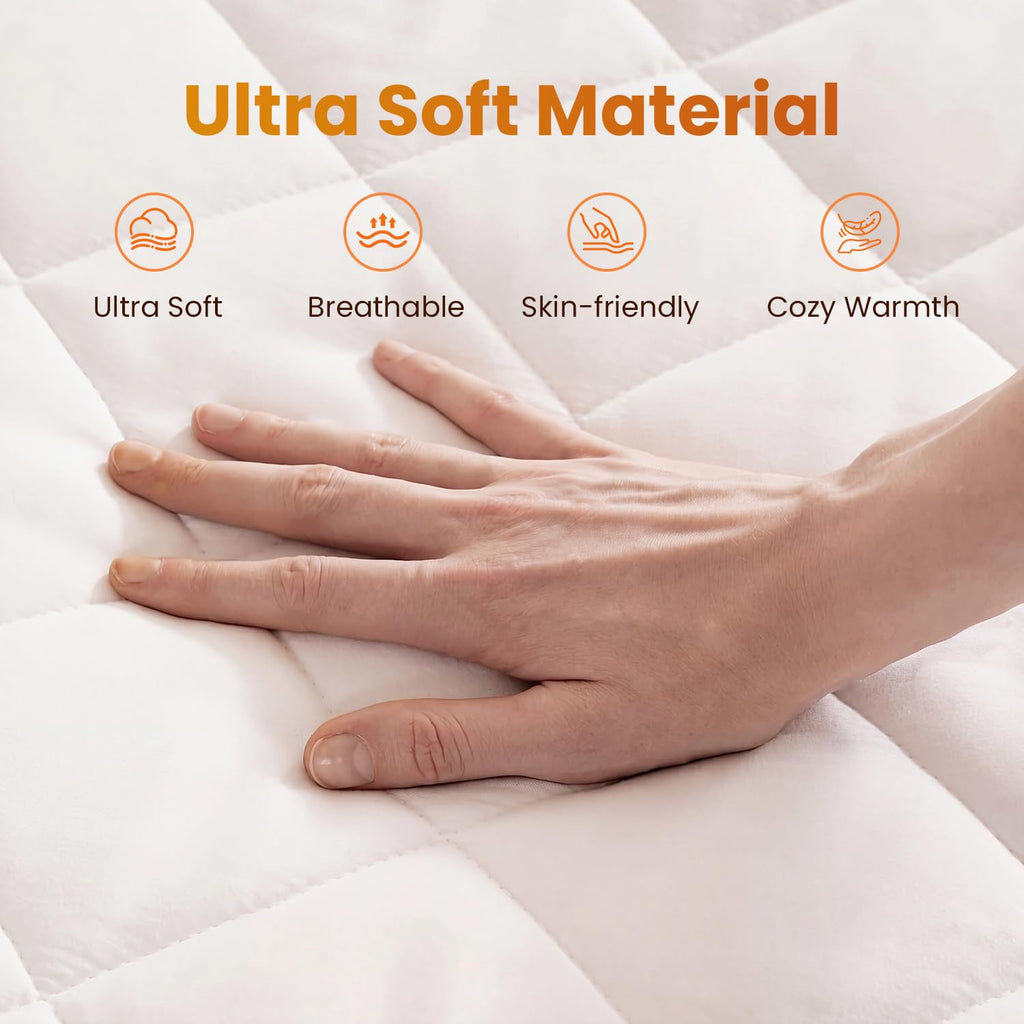 Heated Mattress Pad King Size, Electric Bed Warmer with Preheat