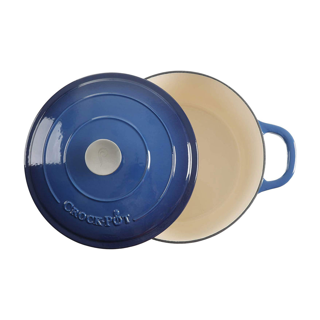 Artisan 7-Quart Round Enameled Cast Iron Dutch Oven - Sapphire Blue, Durable Heavy-Duty Cookware for Slow Cooking