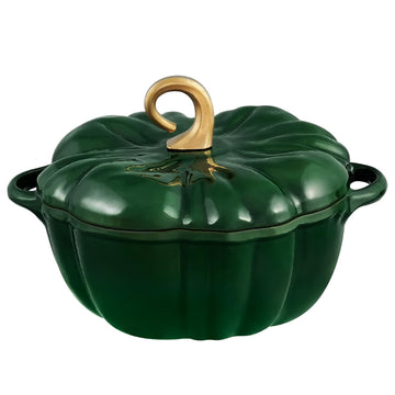 Pumpkin Dutch Oven Pot with Lid 3.8 Qt, Enameled Cast Iron, Halloween Decor