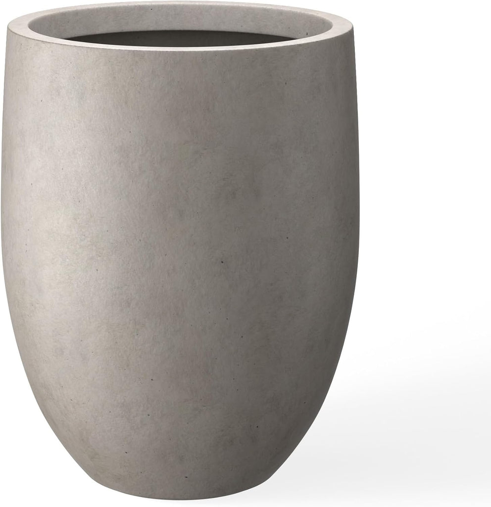 Modern Home Minimalist 21.7" Tall Weathered Concrete Bullet Planter | Minimalist, Handcrafted, Modern Decor
