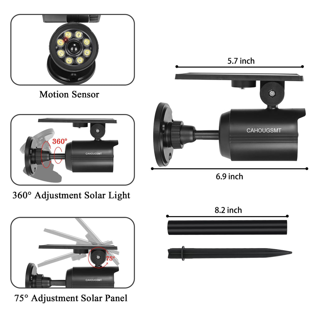 Solar Lights Outdoor Motion Sensor Flood Lights IP67 Waterproof Security Spot Lights for Yard Garden Patio 2