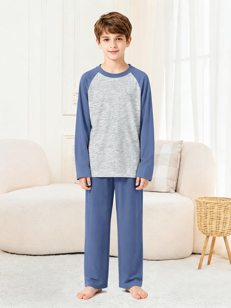 Boys Pajamas Set 100% Cotton Long-Sleeve Top and Pants